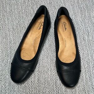 Clark’s Women’s Sara Ballet Flat Black Leather Sz 8.5 New Unworn! $30
